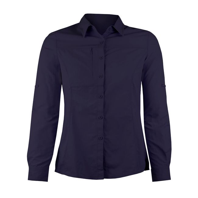 ANDESLAND OUTDOOR APPAREL - Blusa Trekking Ripstop Manga Larga UPF50 Fénec Azul Mujer