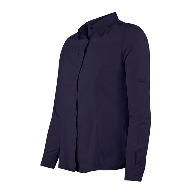 ANDESLAND OUTDOOR APPAREL - Blusa Trekking Ripstop Manga Larga UPF50 Fénec Azul Mujer