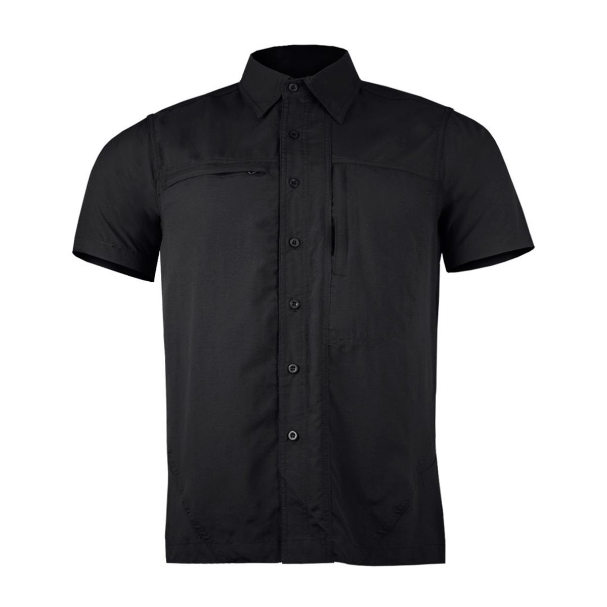 ANDESLAND OUTDOOR APPAREL - Camisa Trekking Ripstop Manga Corta UPF50 Fénec Negra Hombre.-