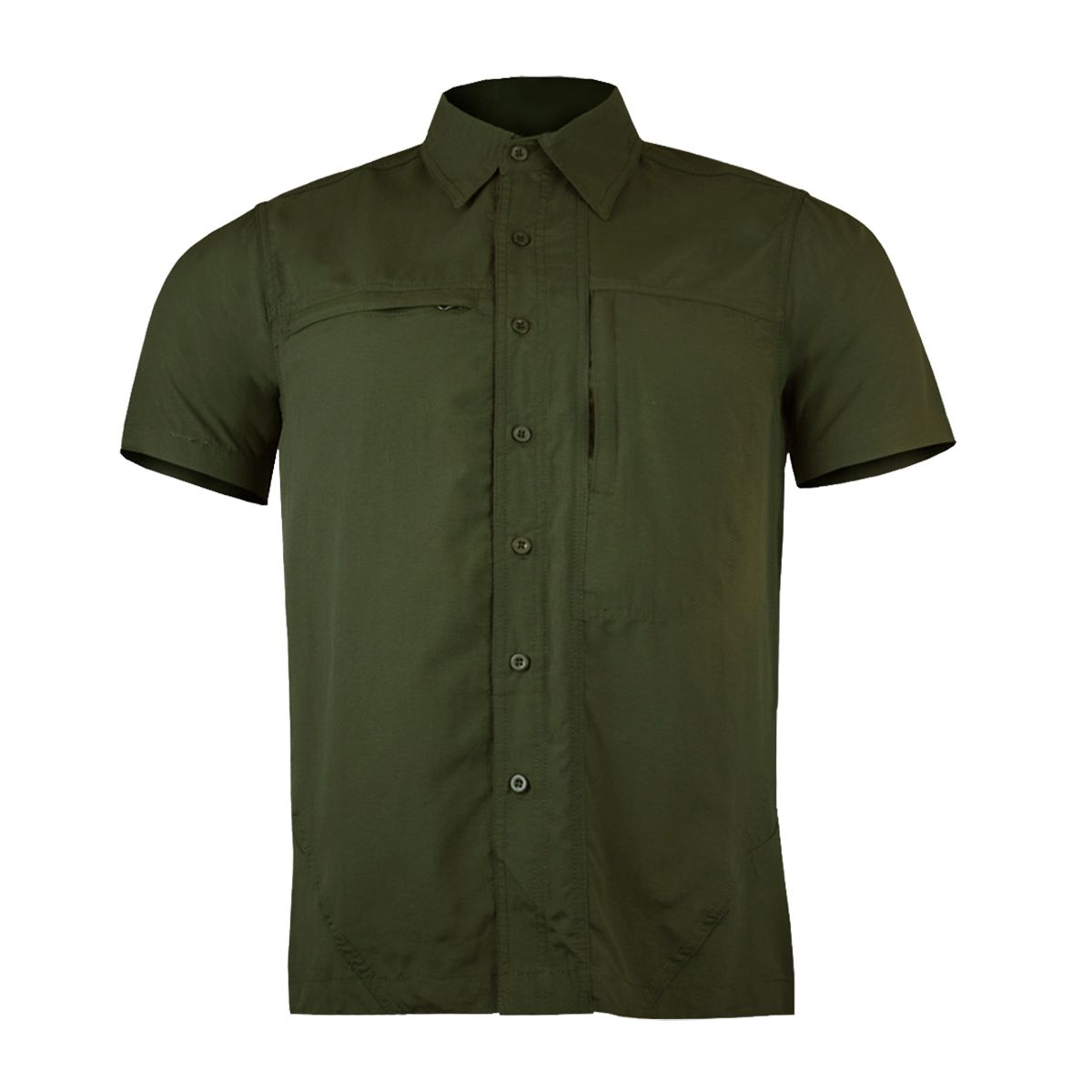 ANDESLAND OUTDOOR APPAREL - Camisa Trekking Ripstop Manga Corta UPF50 Fénec Verde Hombre