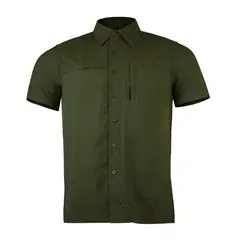 ANDESLAND OUTDOOR APPAREL - Camisa Trekking Ripstop Manga Corta UPF50 Fénec Verde Hombre