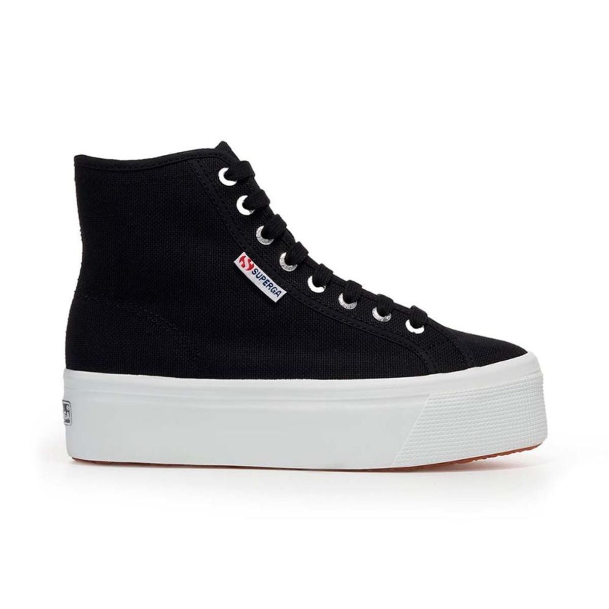 SUPERGA - Zapatilla 2708 Hi Top Black F White - Negro