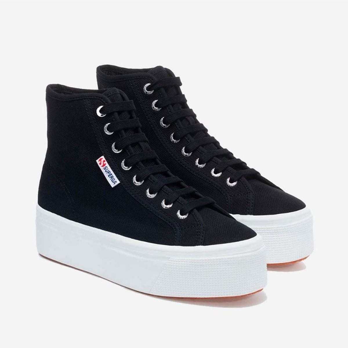 SUPERGA - Zapatilla 2708 Hi Top Black F White - Negro