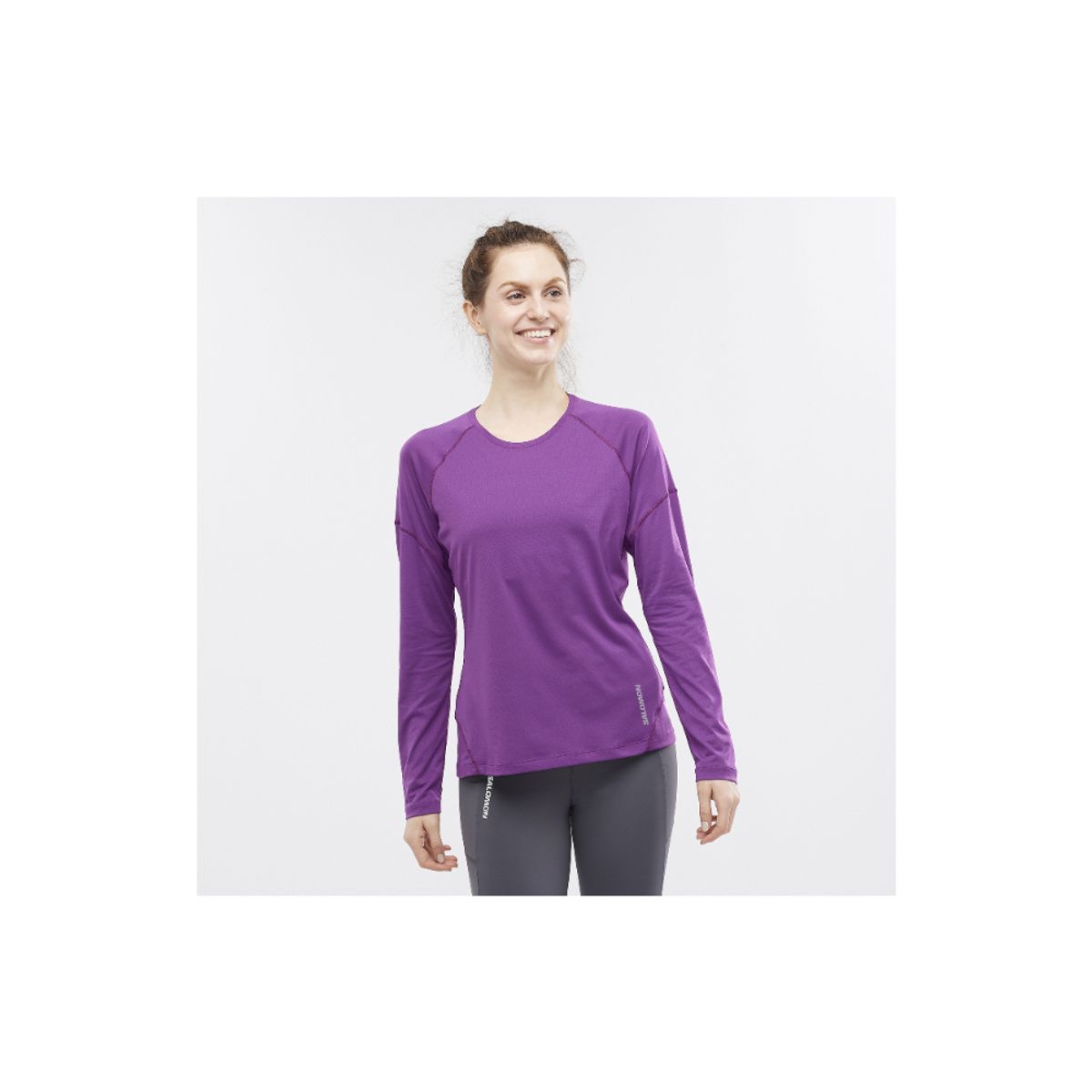 SALOMON - Polera Mujer Cross Run Morado Salomon