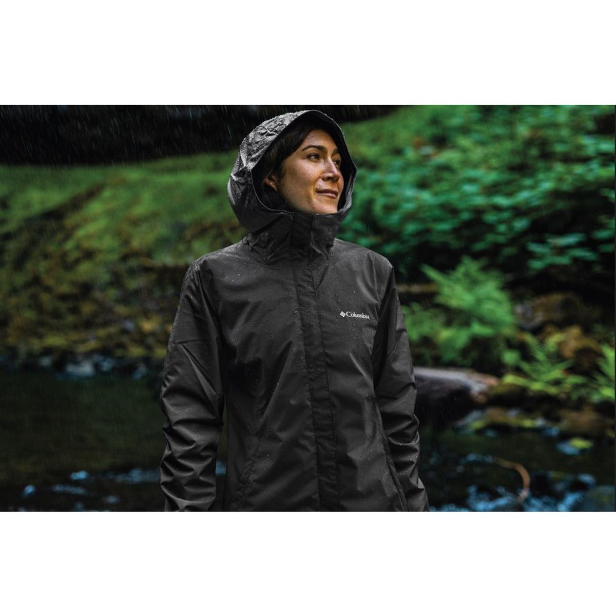 COLUMBIA - Cortaviento Impermeable Mujer Arcadia Ii Negro COLUMBIA