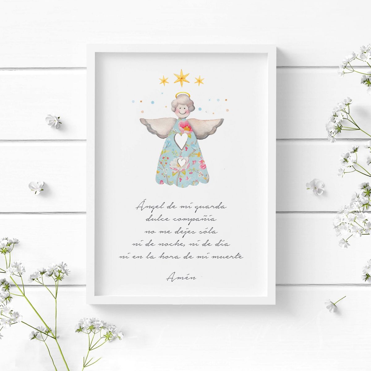 Cuadro decorativo regalo oración Ángel de la Guarda, marca DECORACION PAJARITO - Foto Principal