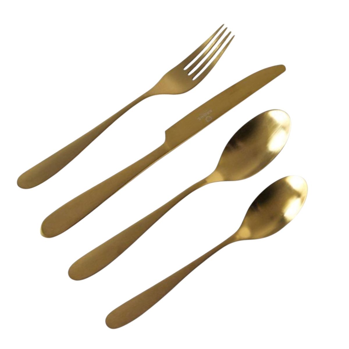 KRONS - Set Cubiertos 24 Piezas Acero Inoxidable Gold Krons