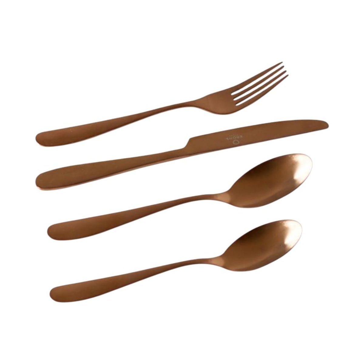 KRONS - Set de Cubiertos Acero Inoxidable 24Pzs Bronce Copper krons