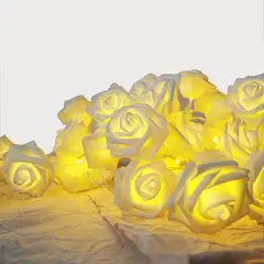 GENERICO - Rosas Flores Led Guirnalda Decorativa 2 Metros 10 Luces Calidas