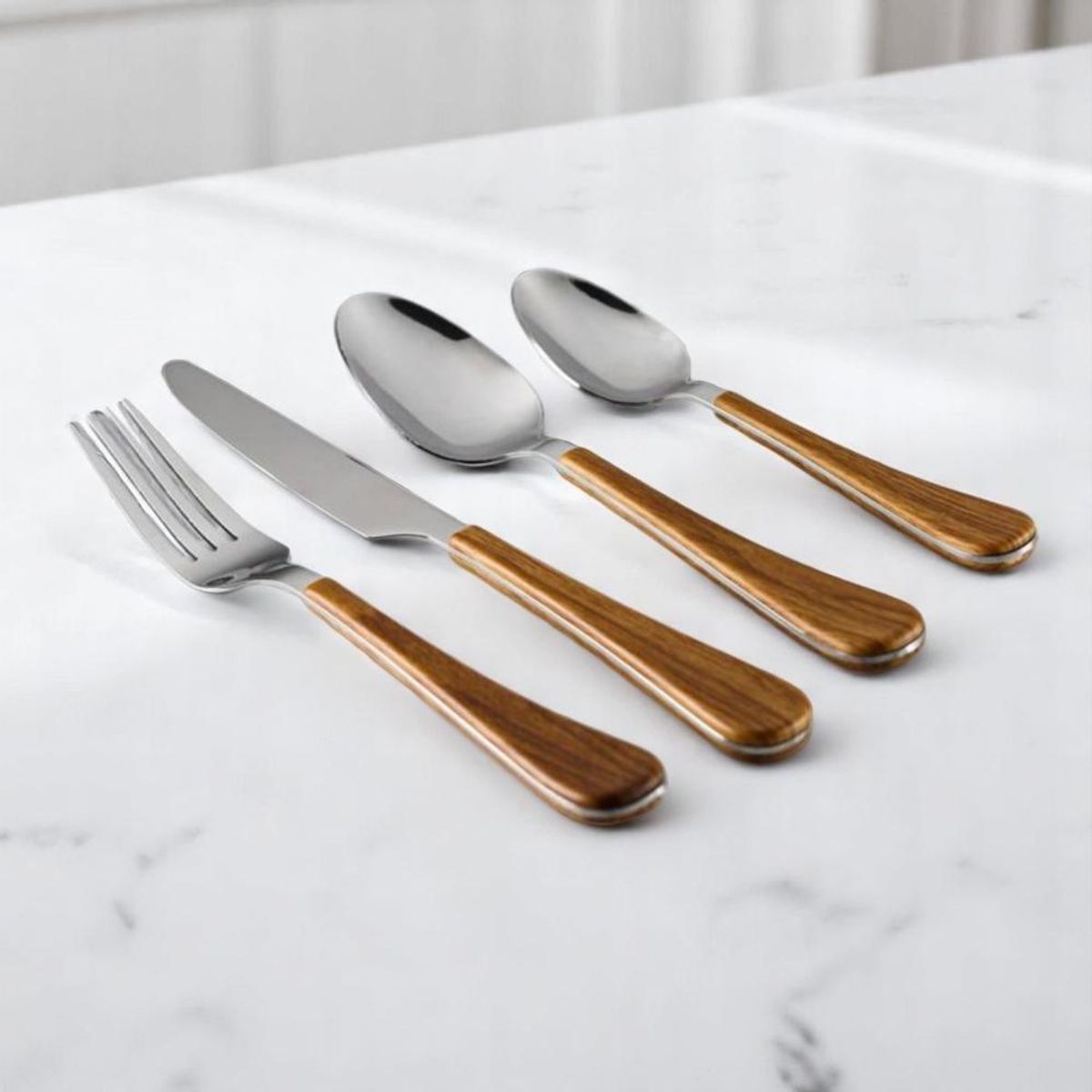 KRONS - Set de Cubiertos Acero Inoxidable Mango Diseño 24Pzas krons