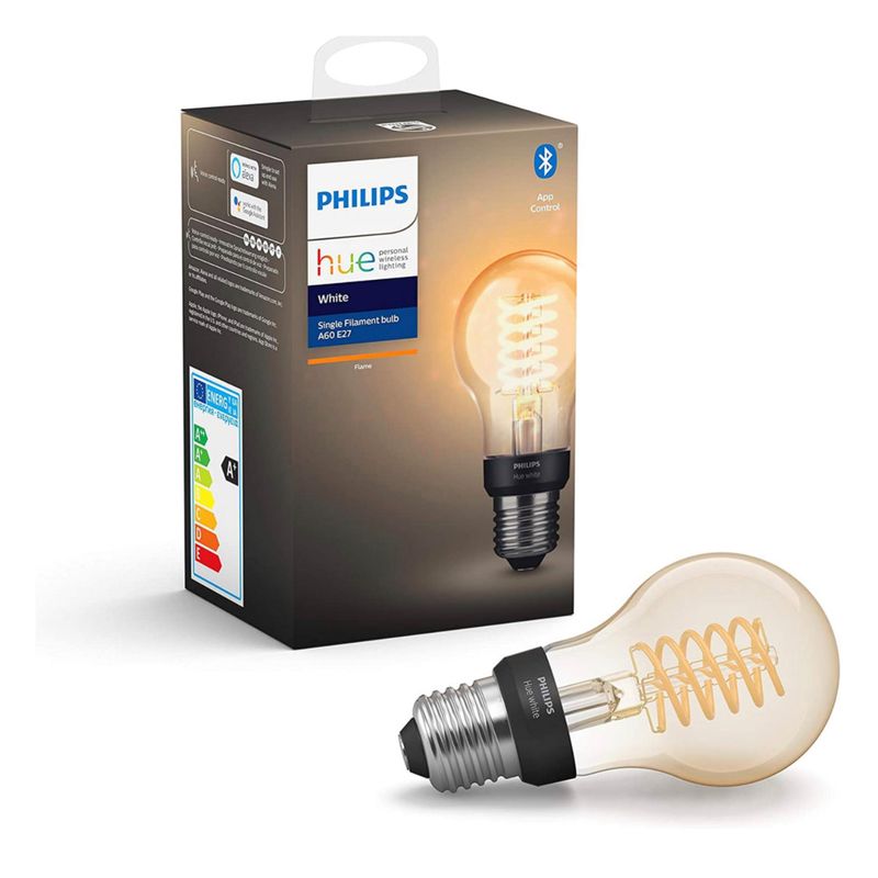 PHILIPS HUE - Ampolleta Philips Hue A60 Filamento Vintage Luz Ambar Zigbee BT E27 7W