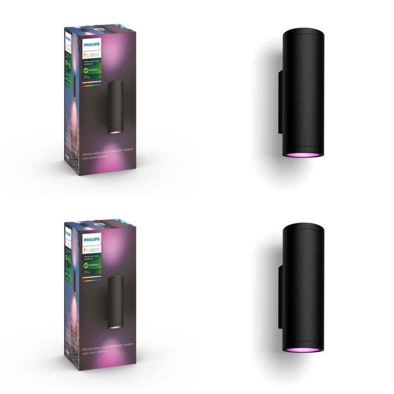 PHILIPS HUE - Set 2 Aplique Exterior Philips Hue Doble Appear RGB Zigbee BT