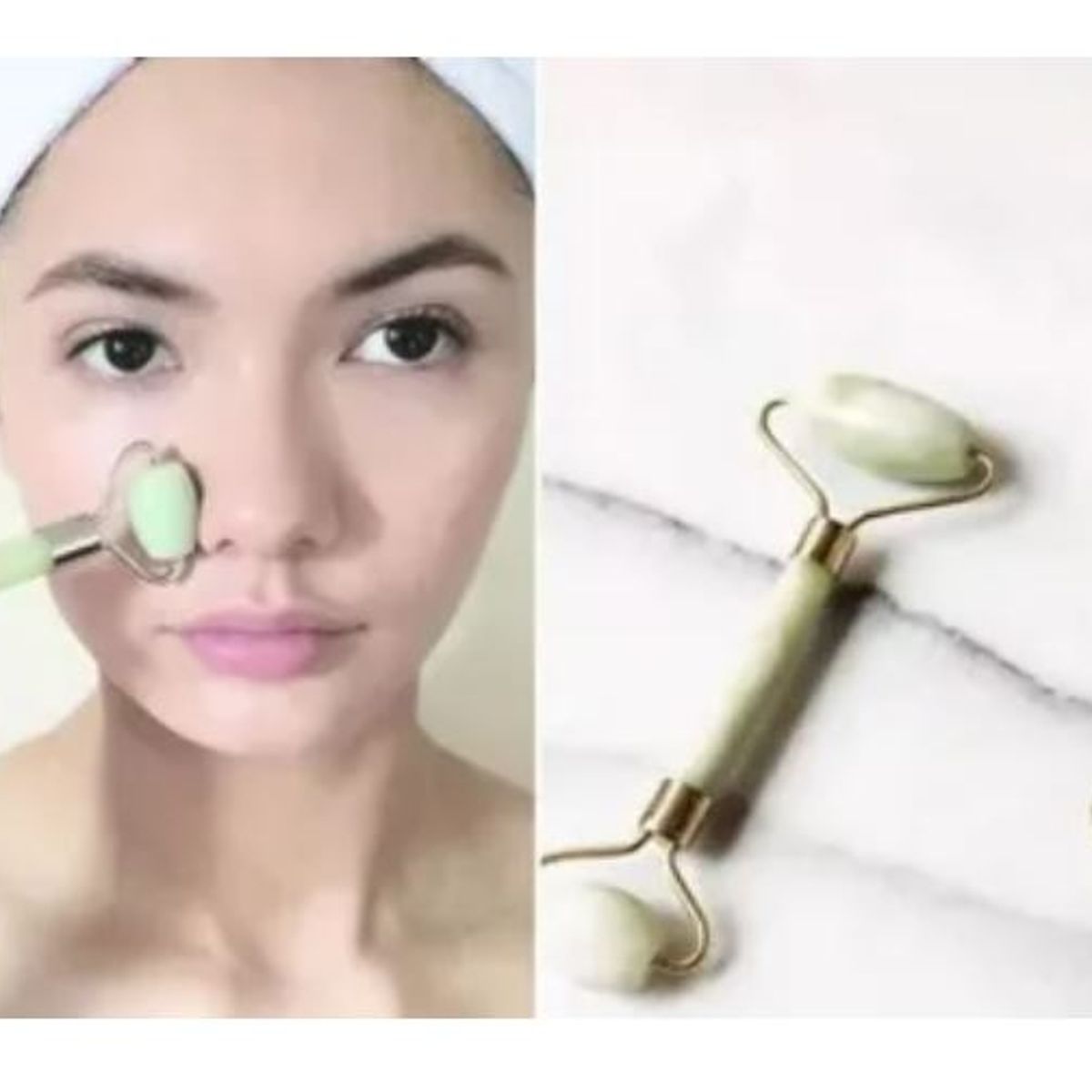 GENERICO - Rodillo Piedra Jade Masajeador Linfático Rejuvenecimiento