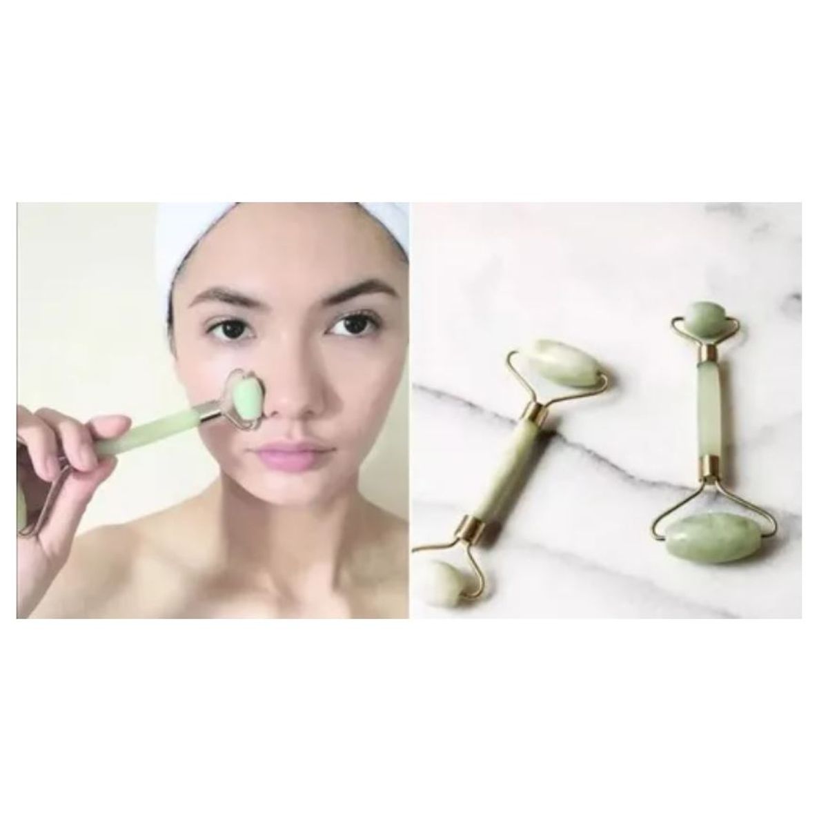 GENERICO - Rodillo Piedra Jade Masajeador Linfático Rejuvenecimiento