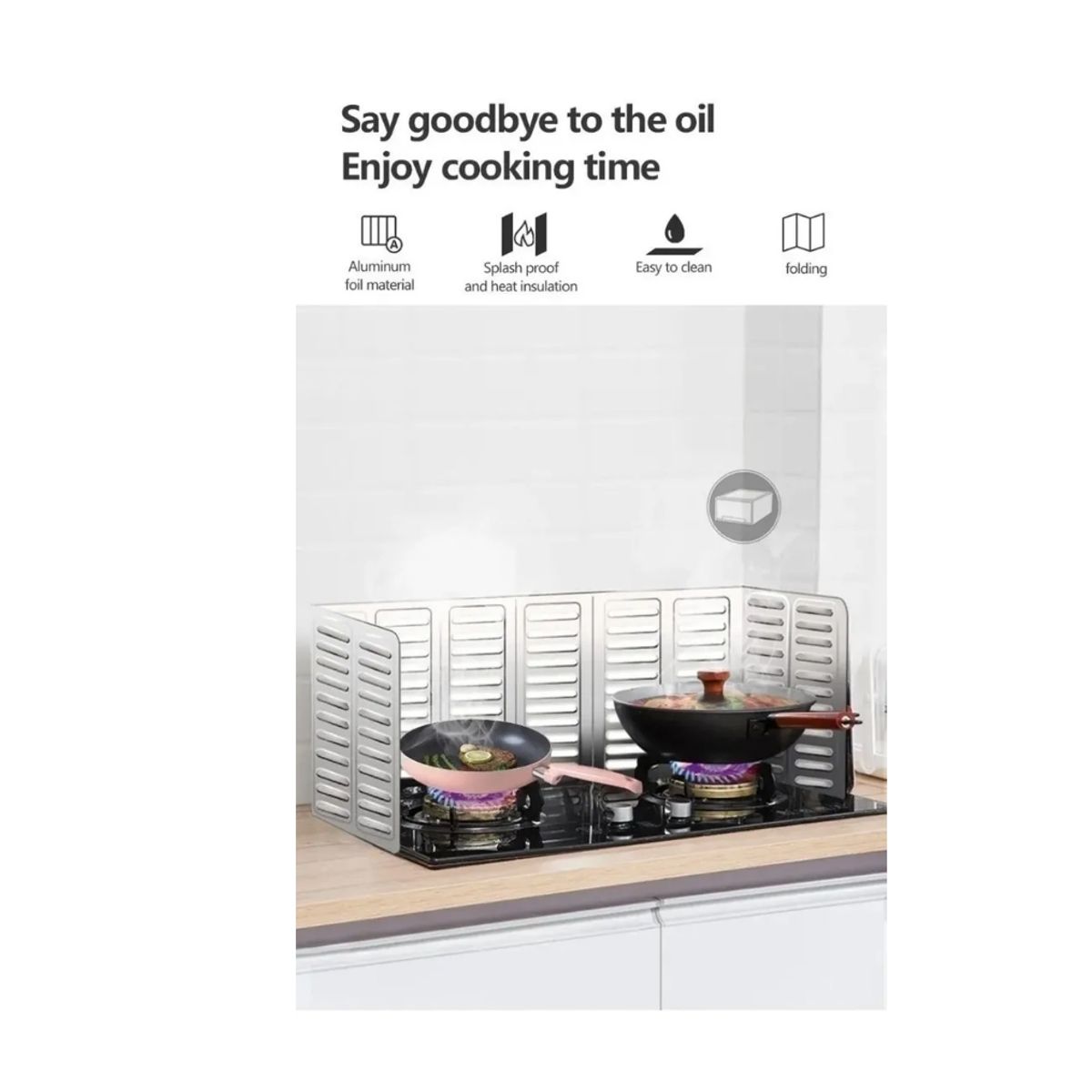 GENERICO - 2x Protector Aluminio 32x84cm Anti Salpicadura Aceite Cocina