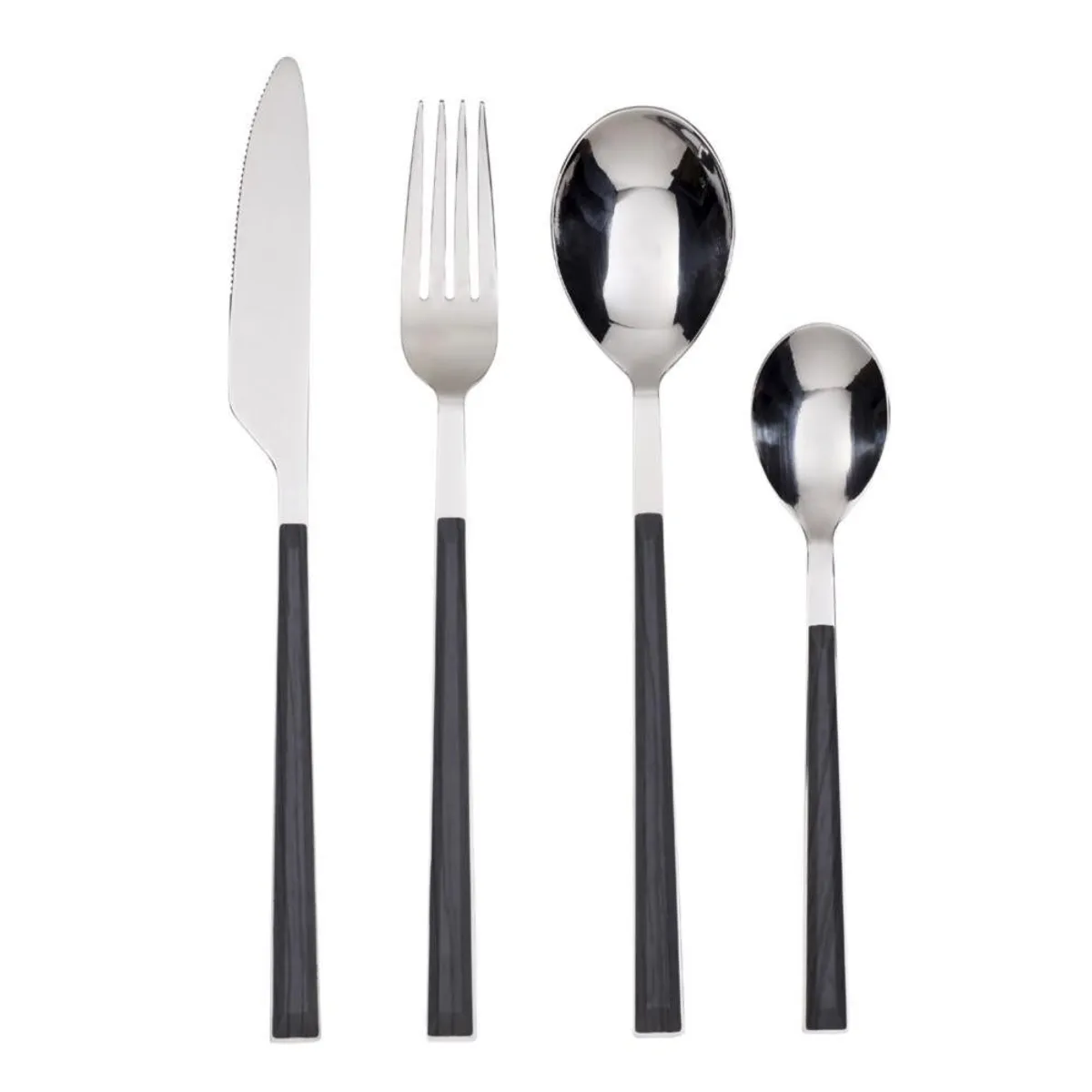 KRONS - Set de Cubiertos de 24 Piezas Acero Inoxidable Stone Krons