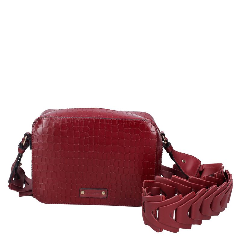 POLLINI - Cartera Cuero Burdeo Pollini