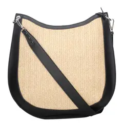 POLLINI - Cartera Hobo Rafia Negro