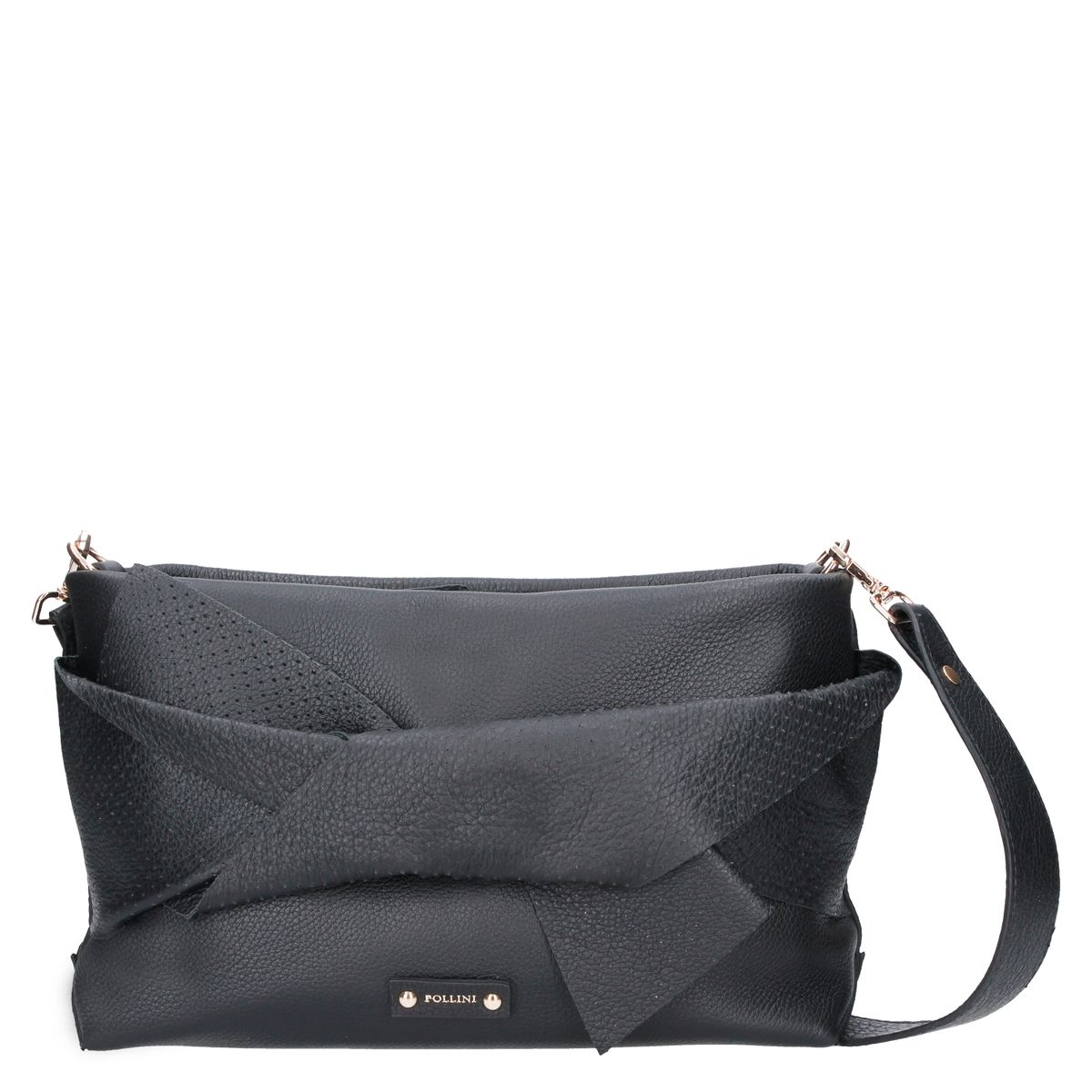 POLLINI - Cartera Cuero Negro Pollini