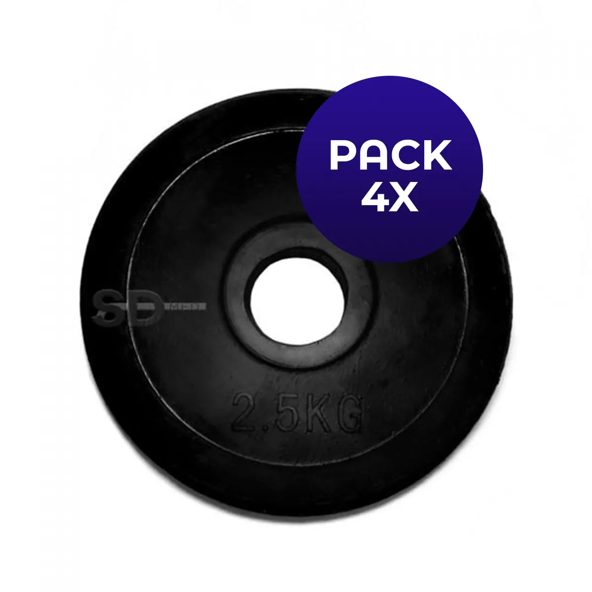 SDFIT - DISCO ENGOMADO 2,5 KG PARA BARRA OLÍMPICA Eco Rubber Pack4x