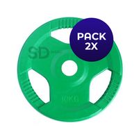 Disco Engomado 3 Agarres Olimpico 10 kg Pack de 2 Unidades