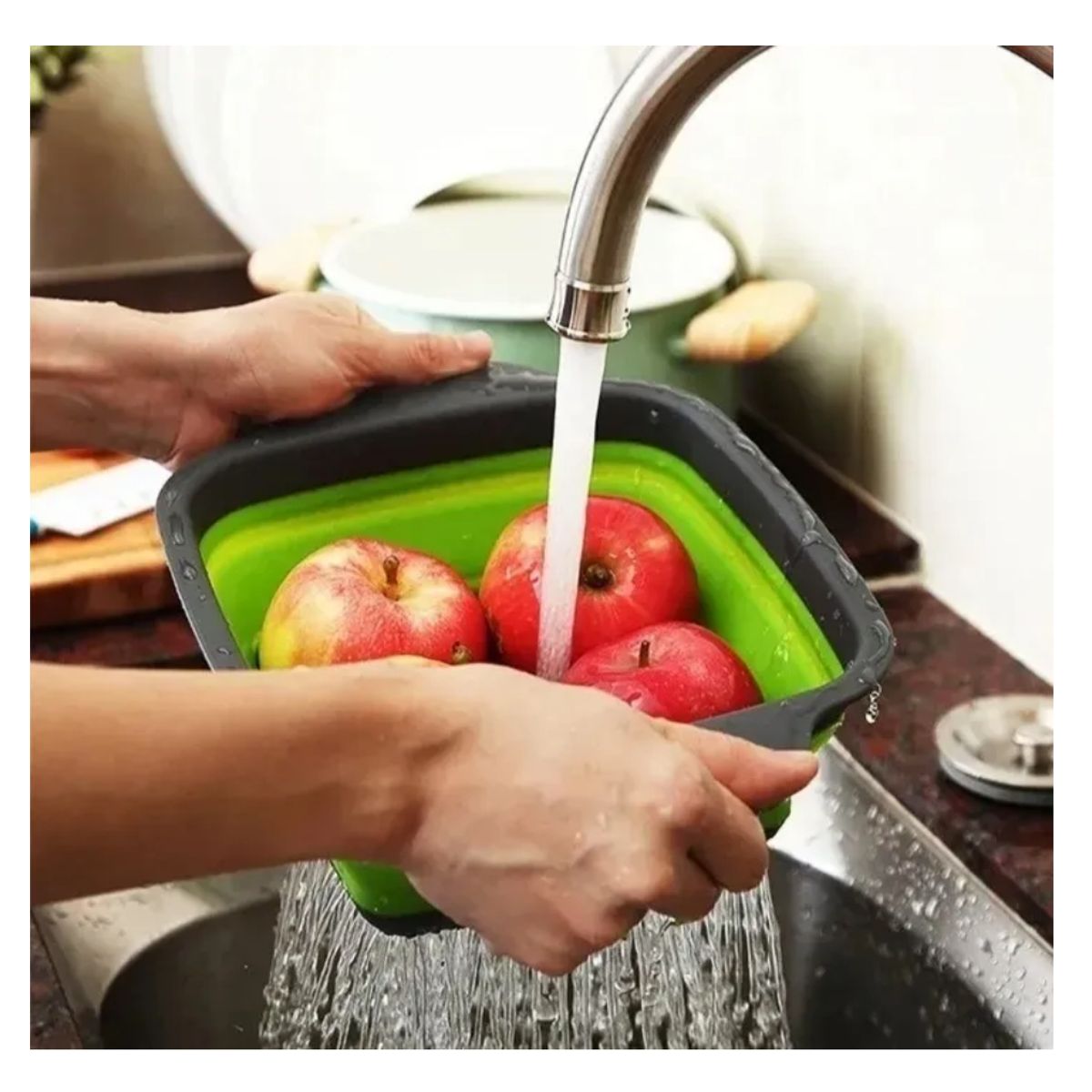 GENERICO - Pack 2 Coladores De Cocina Silicona Plegable Hogar