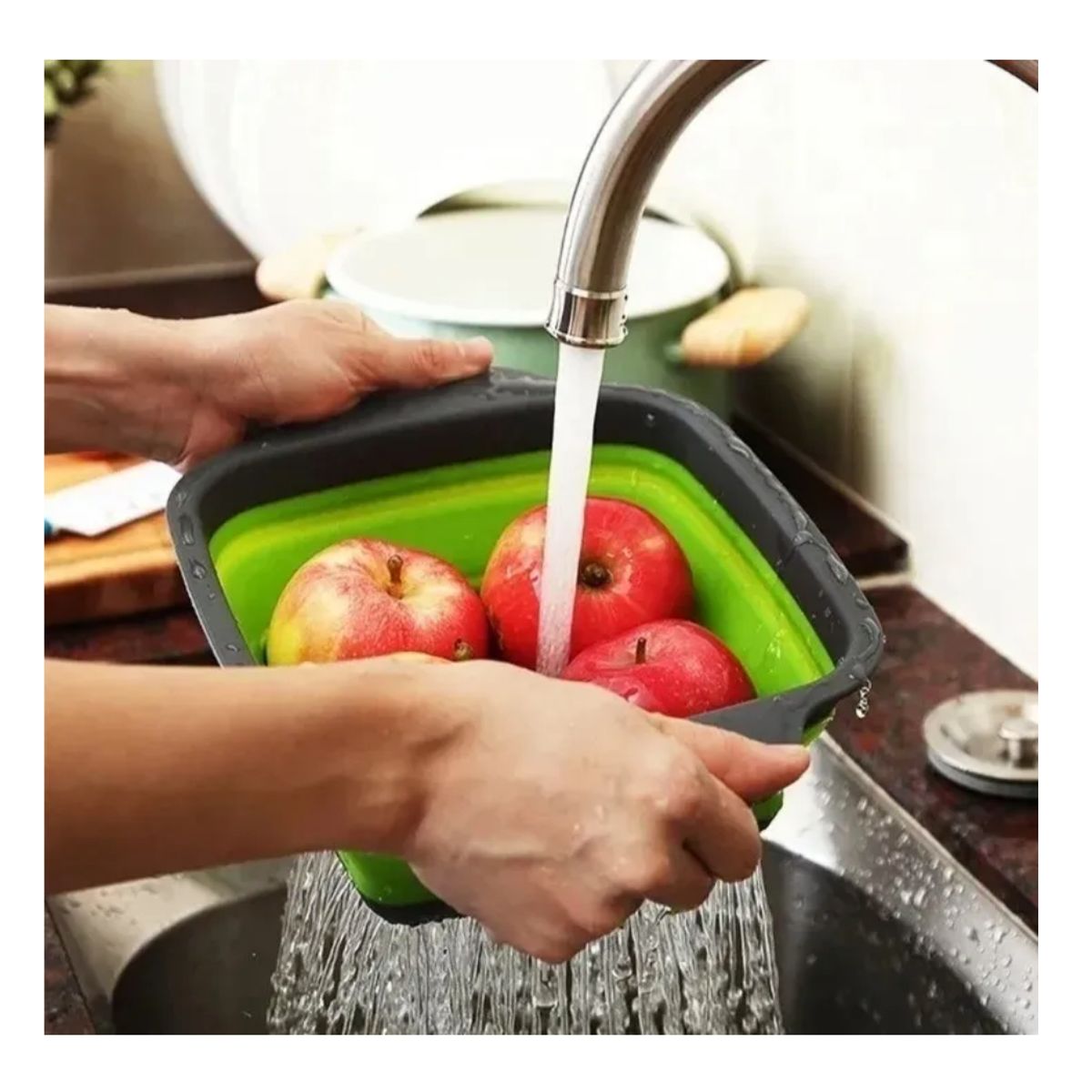 GENERICO - Pack 2 Coladores De Cocina Silicona Plegable Hogar