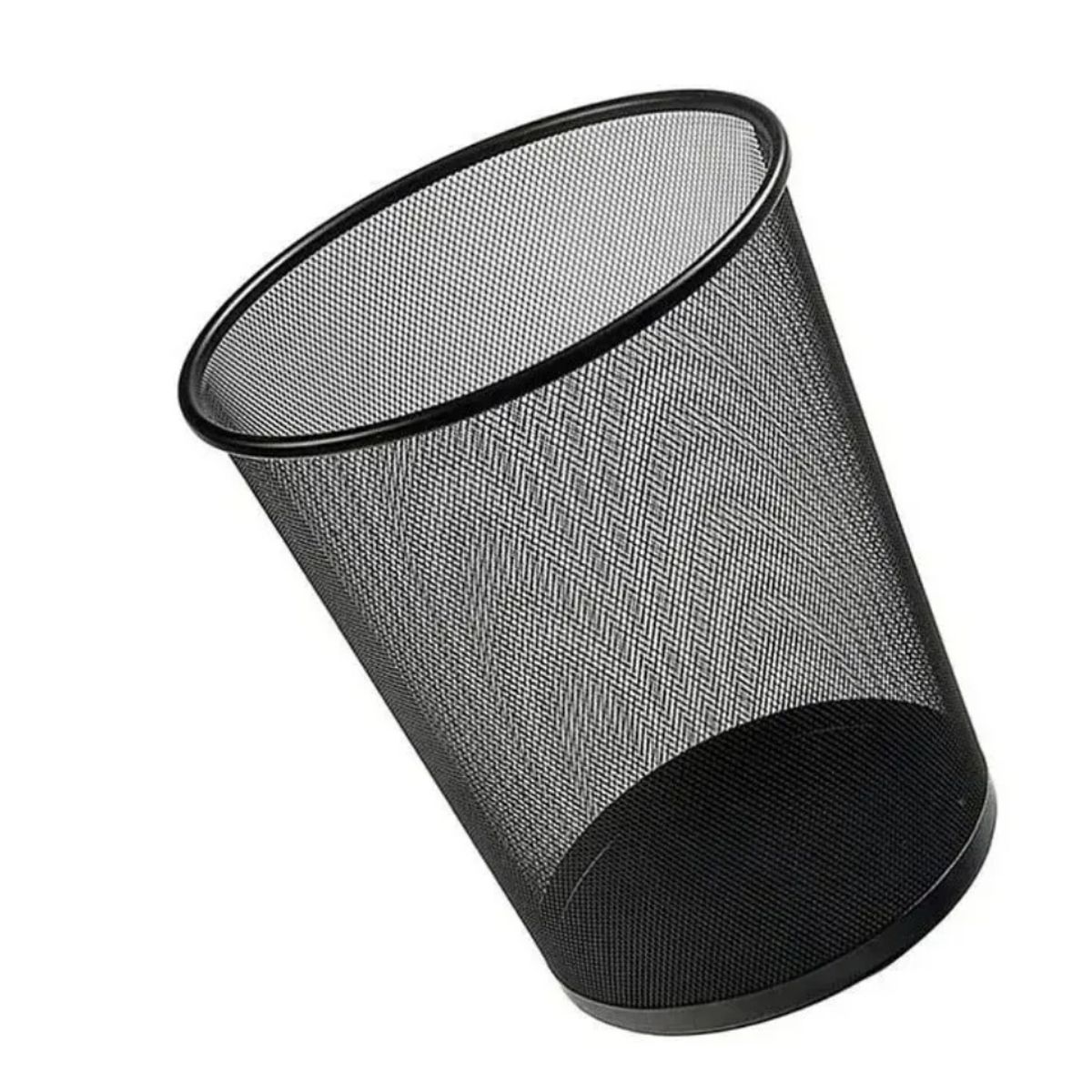 GENERICO - Basurero Metálico Redondo Papelera De Oficina Malla Grande