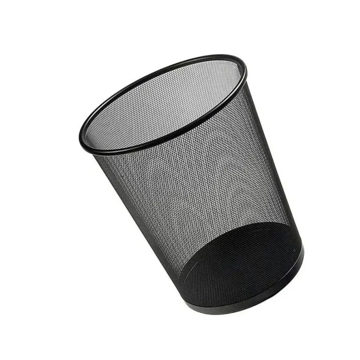 GENERICO - Basurero Metálico Redondo Papelera De Oficina Malla Grande