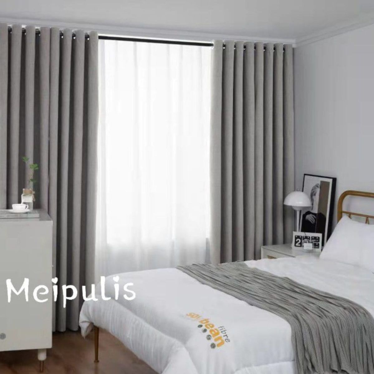 GENERICO - Set de Cortinas Blackout 2 Paños Color Gris