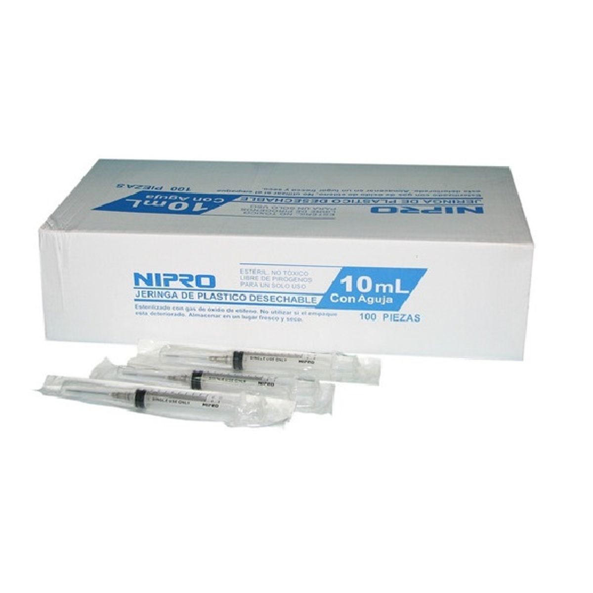 NIPRO - Jeringa Con Aguja 10ml Nipro 21g X1 1/2 Luer Lock 100 Un