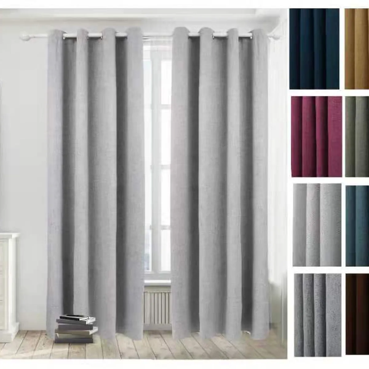 GENERICO - Set de Cortinas Blackout 2 Paños Color Gris C