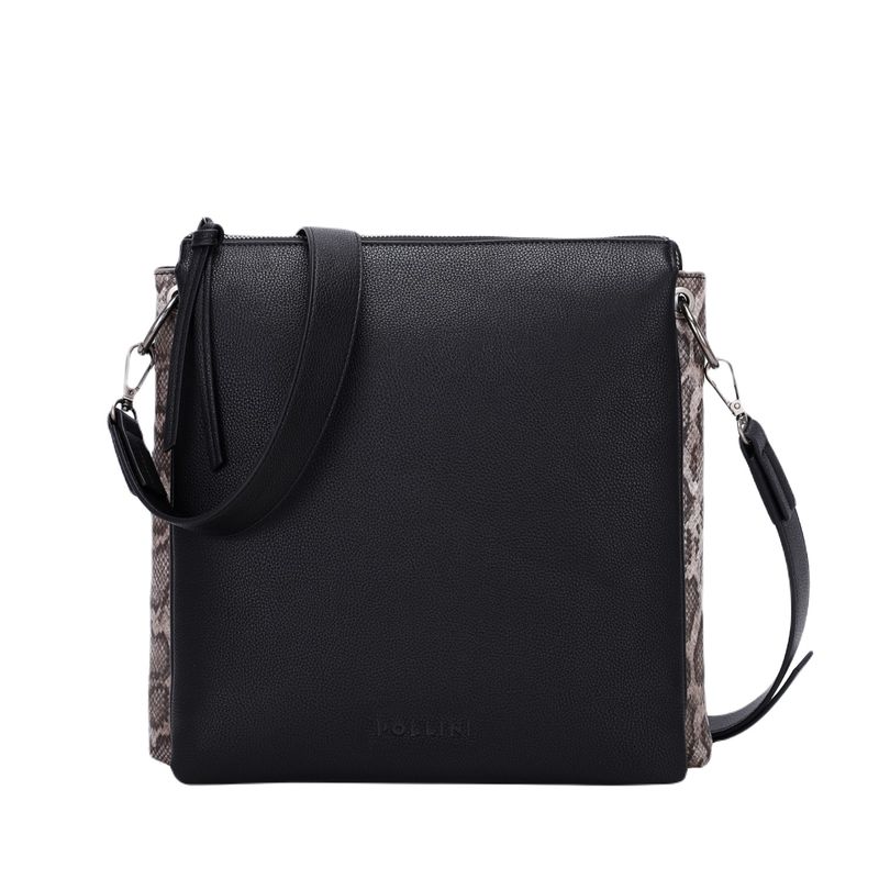 POLLINI - Cartera Negro Animal Print Pollini