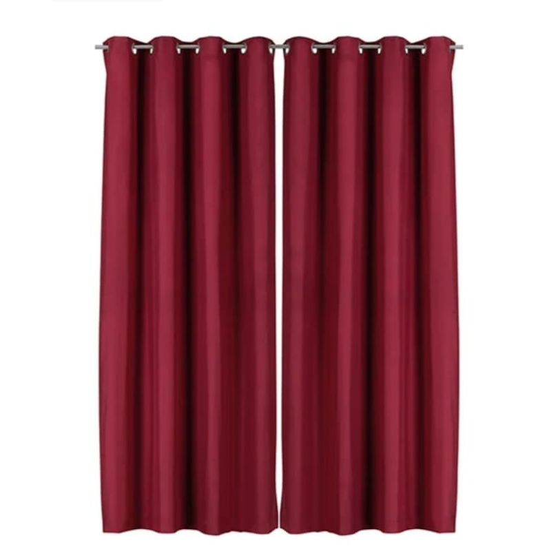 GENERICO - Set de Cortinas Blackout 2 Paños Color Burdeo