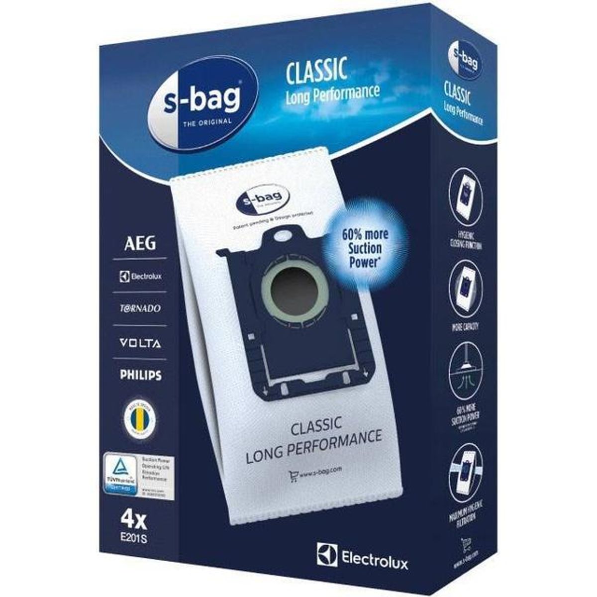 ELECTROLUX - Kit 4 Bolsas Aspiradora Electrolux E201