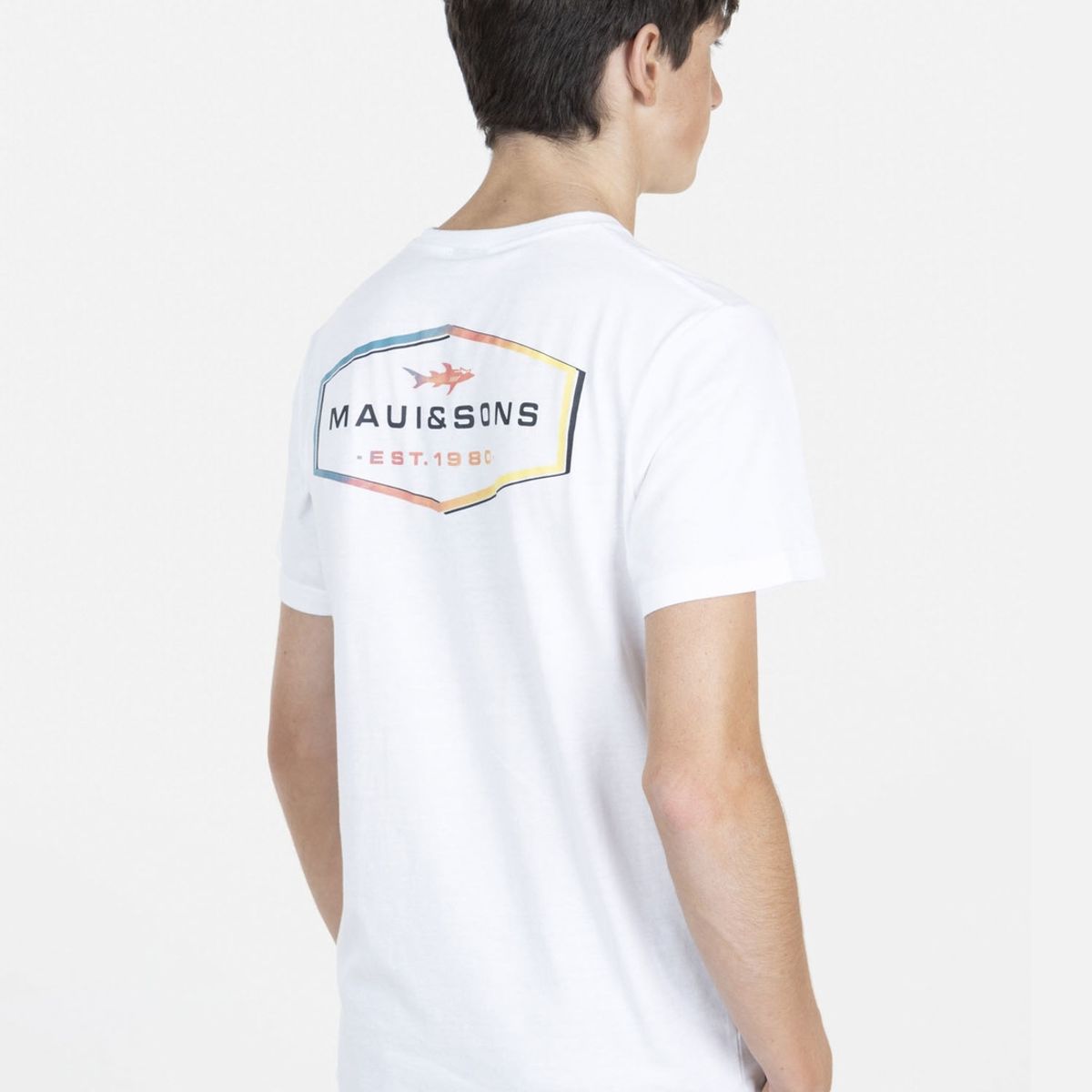 MAUI AND SONS - Polera RETRO BADGE Juvenil Blanco Maui and Sons