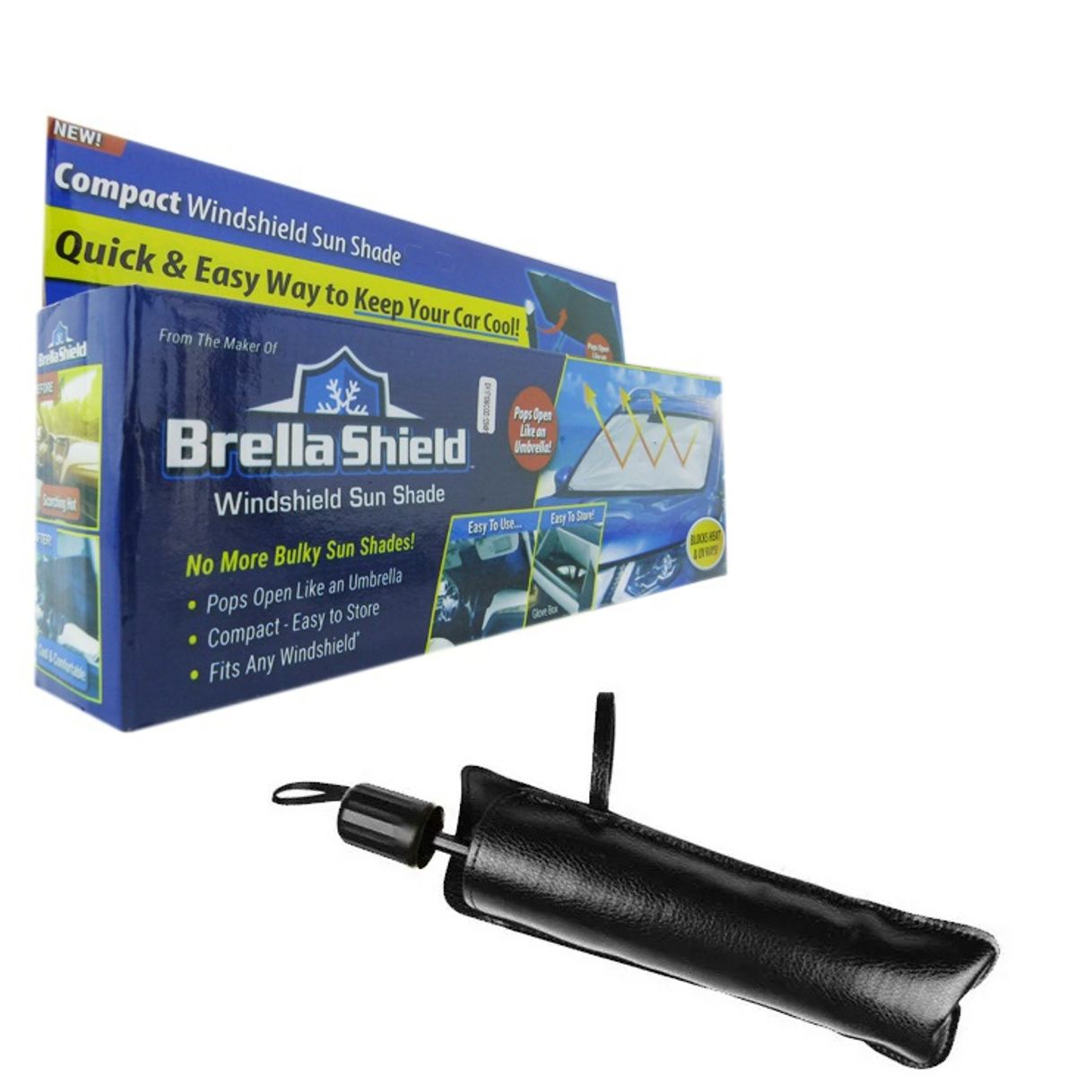 ALTERNATIVE - Quitasol Parabrisas Auto Tipo Sombrilla  2 En 1