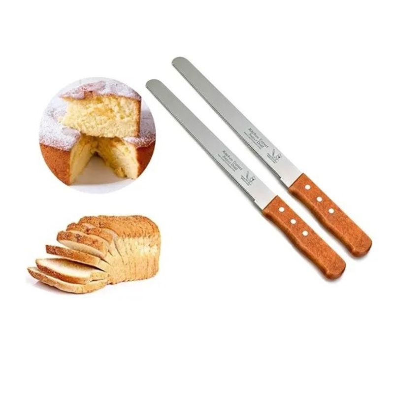 GENERICO - Pack 2 Cuchillos De Sierra Cuchillo De Torta Cuchillo De Pan