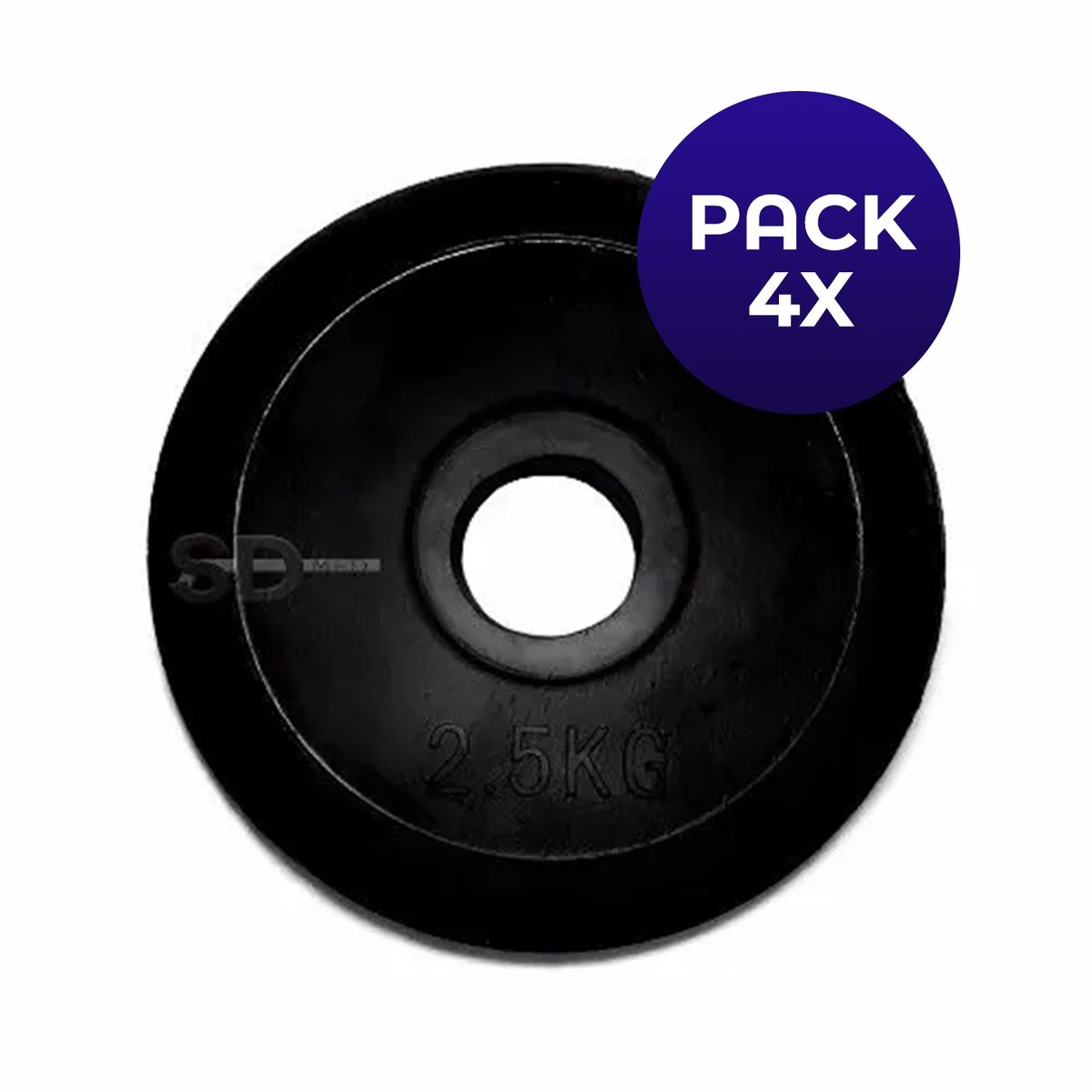 SDFIT - Disco Engomado 2,5 KG para Barra Pre Olímpica Eco Rubber 4x