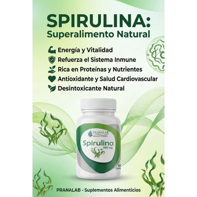 Imagen 2 del producto ESPIRULINA 500mg Pack 180 Cápsulas