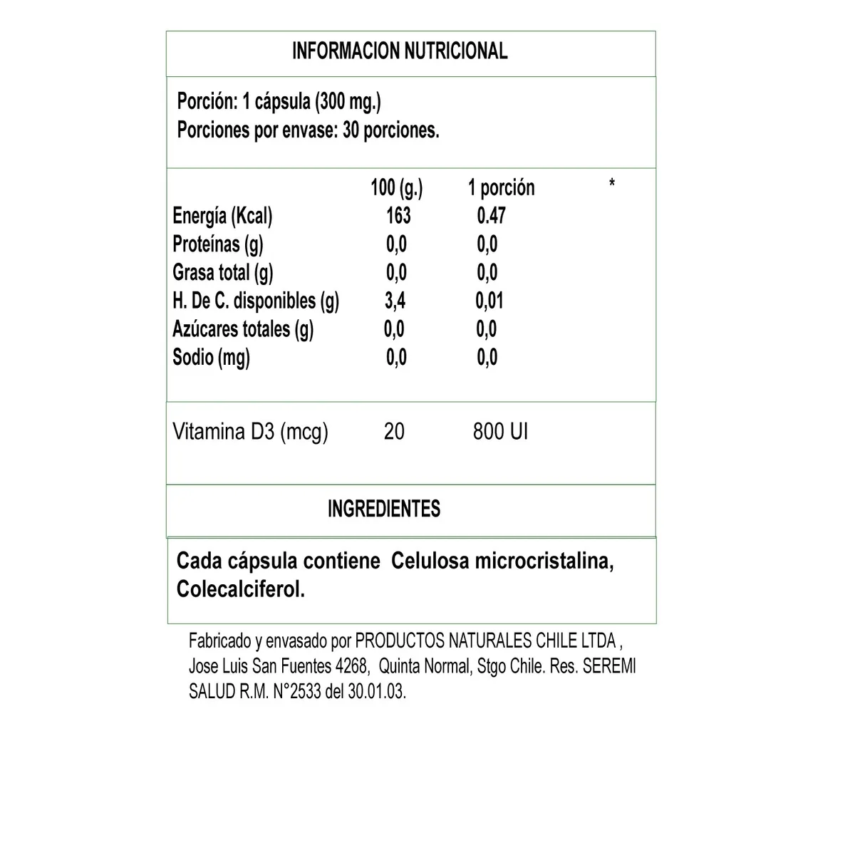 PRANALAB - Vitamina D3 800ui Pack 3 Frascos  90 Cápsulas