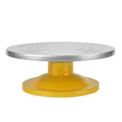 GENERICO - Base Giratoria Tortas Plato Giratorio Base Aluminio Dorada 32cm 26012.
