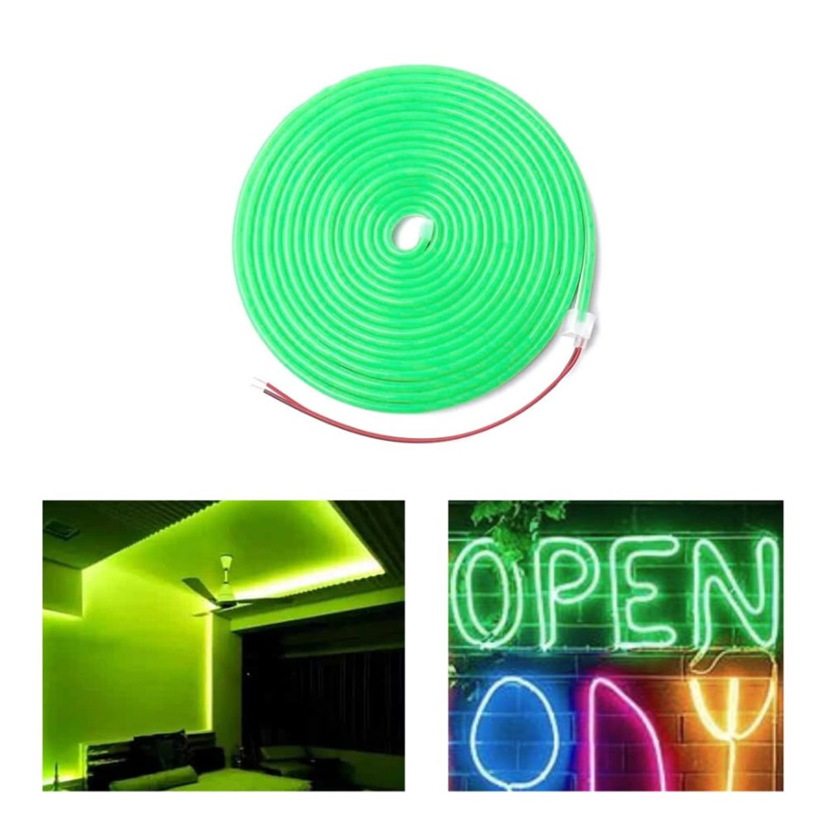 GENERICO - Cinta Led 2835 Neon Flexible Ip65 12v 5 Metros Verde