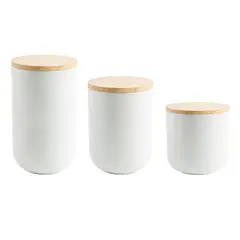 SIMPLIT - Set 3 Contenedores Cerámica Hermético Blanco