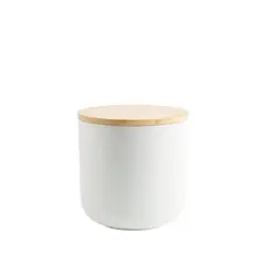 SIMPLIT - Contenedor de Cerámica Hermético Tapa Madera S Negro - Blanco