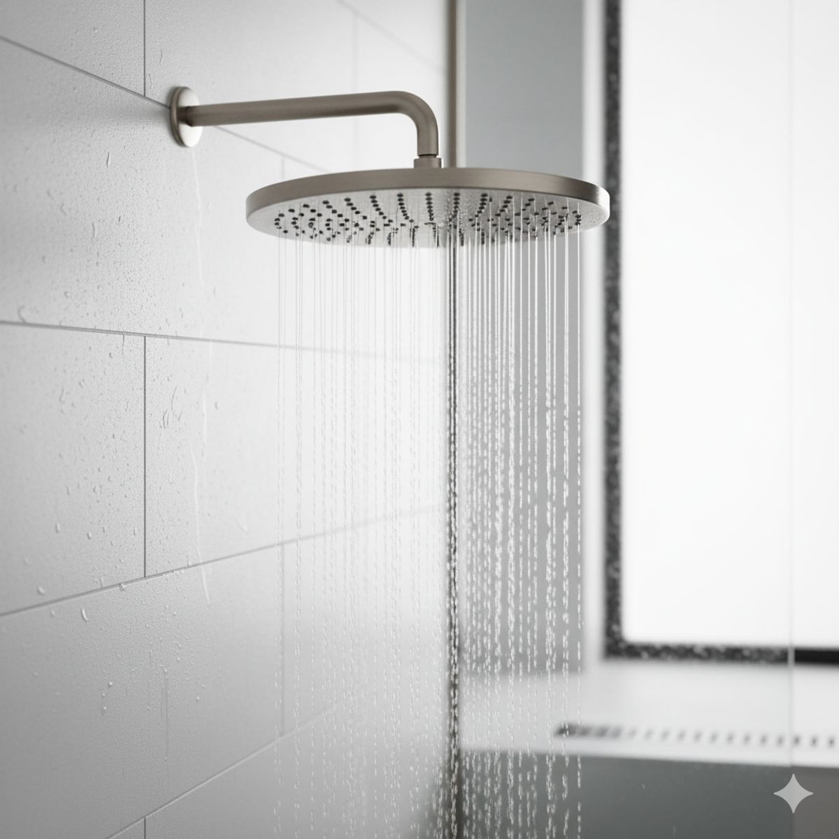 STRETTO - Plato Ducha Regadera Grifo 30 Cm Con Brazo Color Niquel Marca Stretto