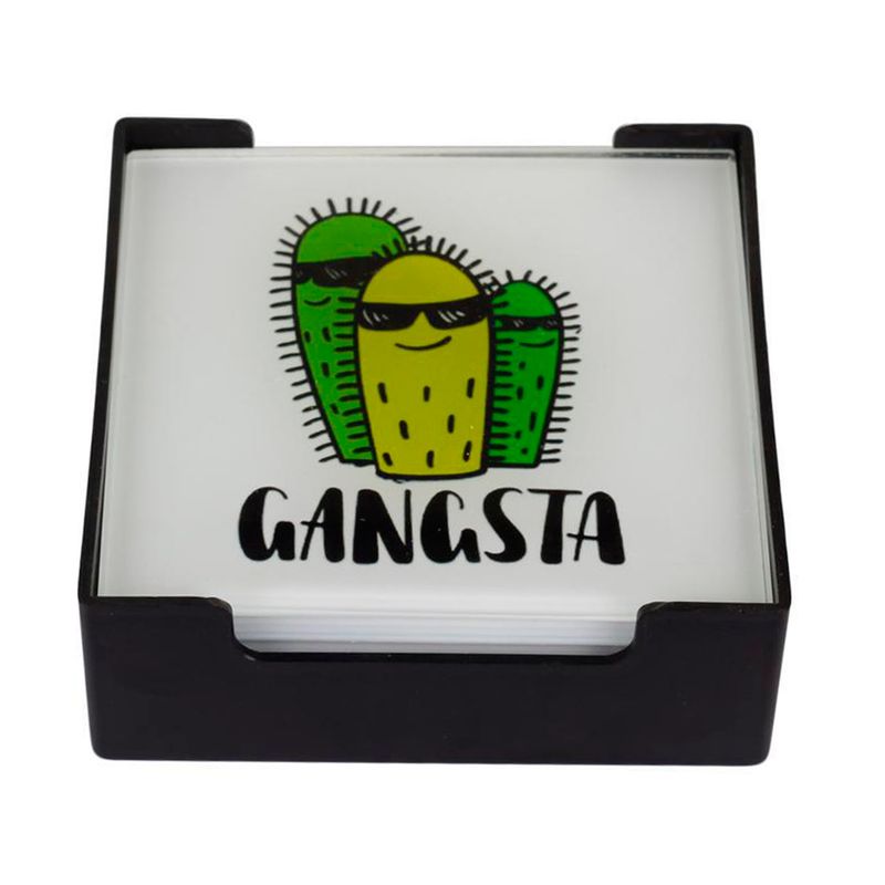 MALLORCA - Set de Posavasos Cactus Cool Cuadrado 7 Piezas