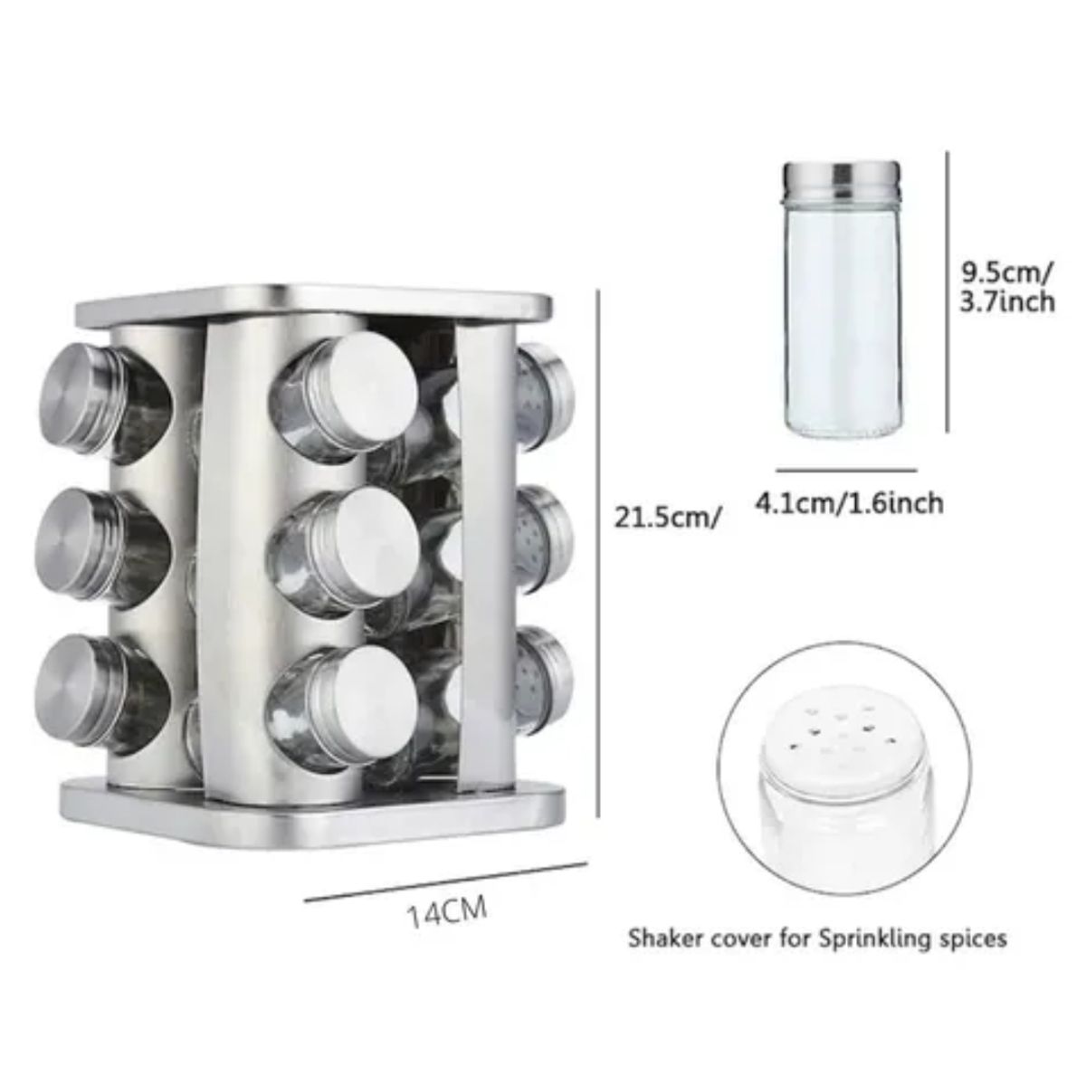 GENERICO - Condimenteros Especiero Giratorio Cocina Frascos Set