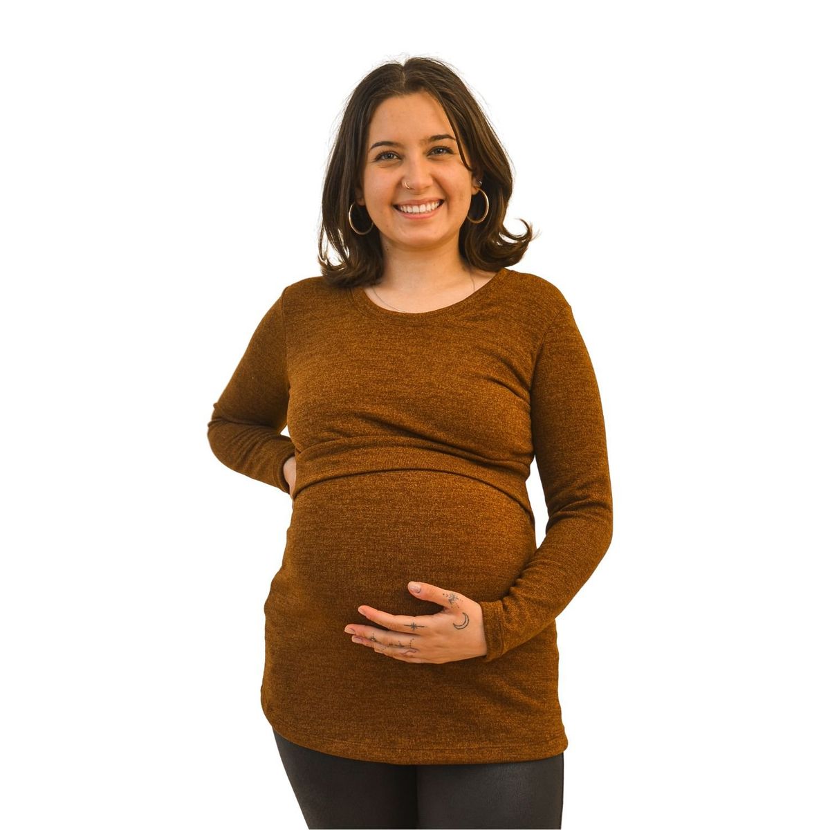 MITIMA - Polera Maternal y Lactancia Café
