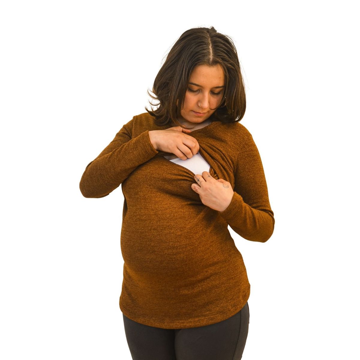 MITIMA - Polera Maternal y Lactancia Café
